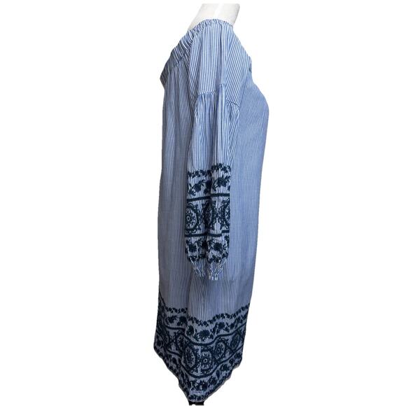 Vince Camuto Women's Shift Dress Sz 10 Embroidered Off-The-Shoulder Lined - Picture 5 of 11
